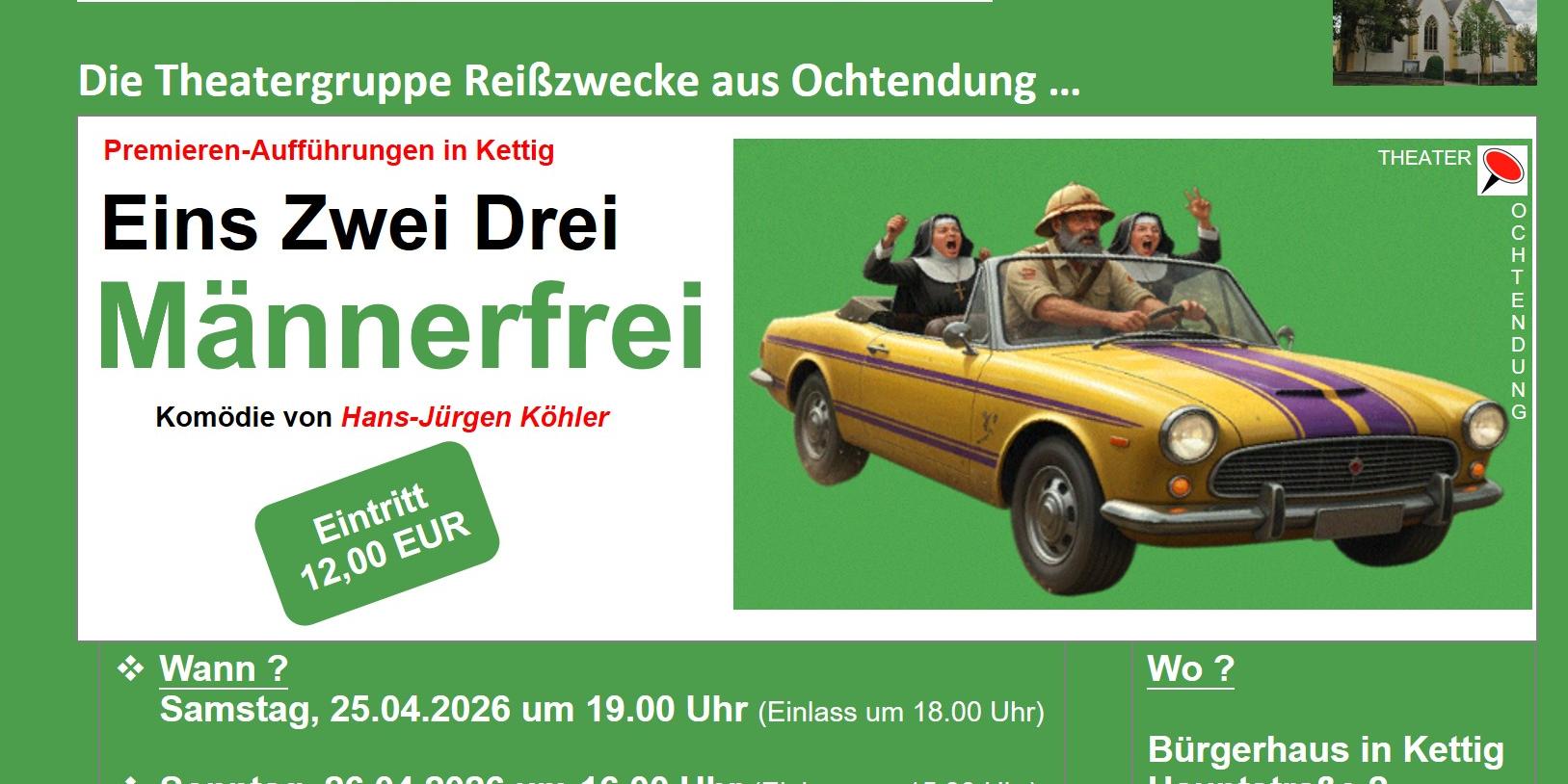 2026-02-23 Eins Zwei Drei Männerfrei_Plakat_Aufführung Kettig