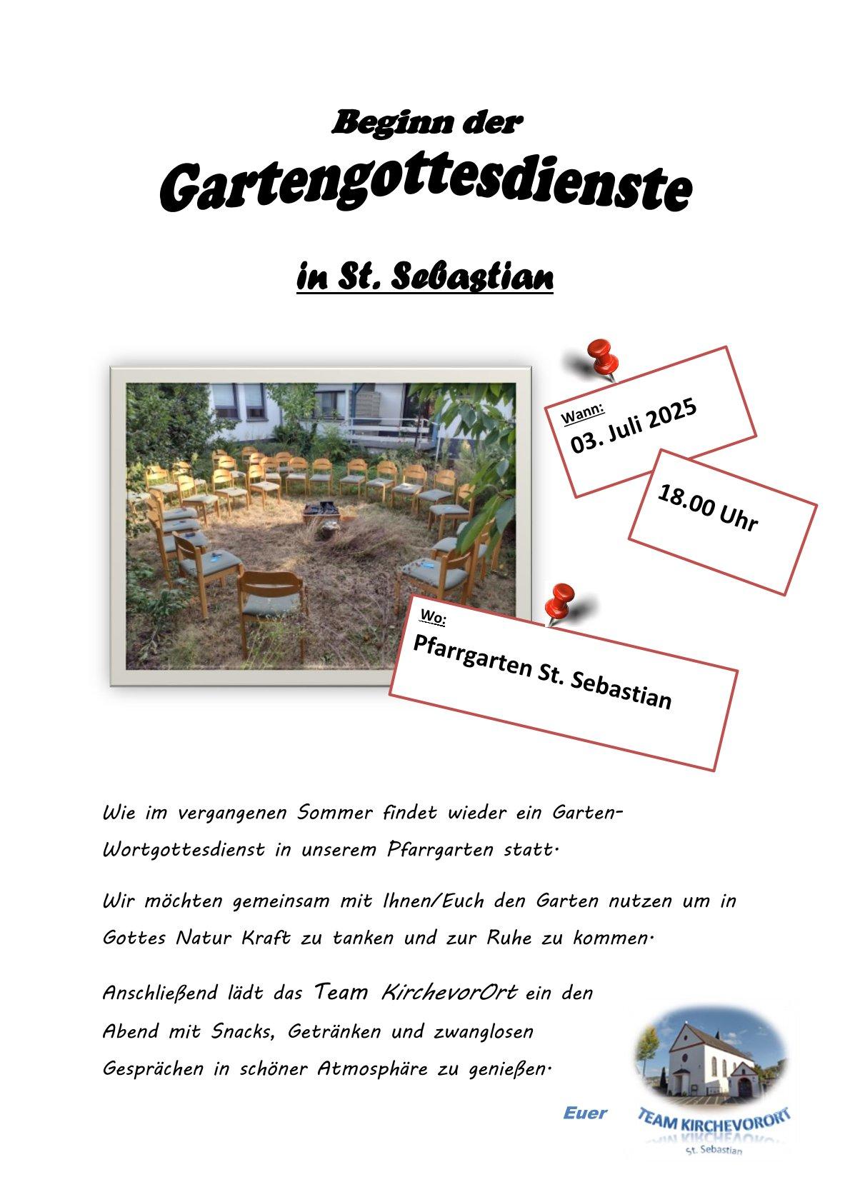 Einladung Gartengottesdienst